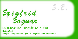 szigfrid bognar business card