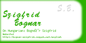 szigfrid bognar business card